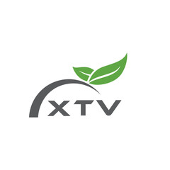 XTV letter nature logo design on white background. XTV creative initials letter leaf logo concept. XTV letter design.