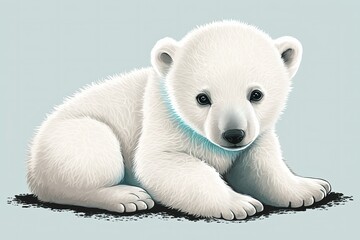 Obraz na płótnie Canvas image of a baby polar bear. Generative AI