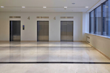elevator lobby in a business center