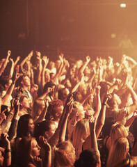 The most epic show of their lives. Adoring fans enjoying a music concert.