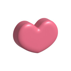 Pink heart  in 3d