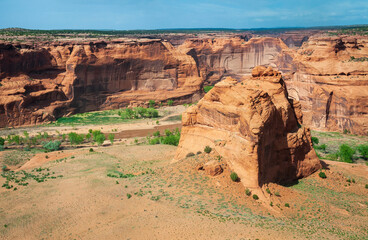 Stream and Cliffs at Canyon de Chelly National Monument