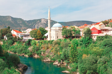  Koski Mehmed Pasha Mosque in Mostar Bosnia . Ottoman architecture in Bosnia and Herzegovina ....