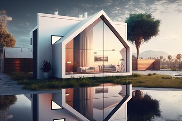 The ideal house on the market. A social media post format for the real estate industry. Generative AI