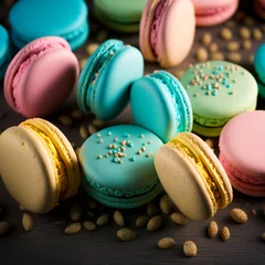 Foto op Canvas colorful macaroons on table © JDiogo