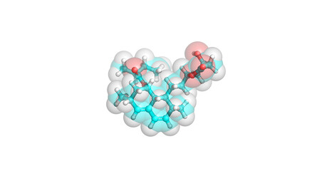 Lovastatin (Advicor, Altoprev)  anti-cholesterol drug 3D molecule 