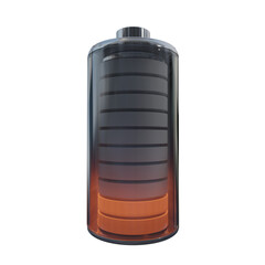 3D illustration battery 20%