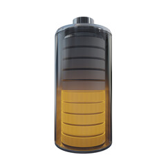 3D illustration battery 50%