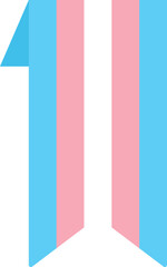 Blue, pink and white colored flag icons, as the colors of the transgender flag. LGBTQI, pride month concept. Flat design illustration.