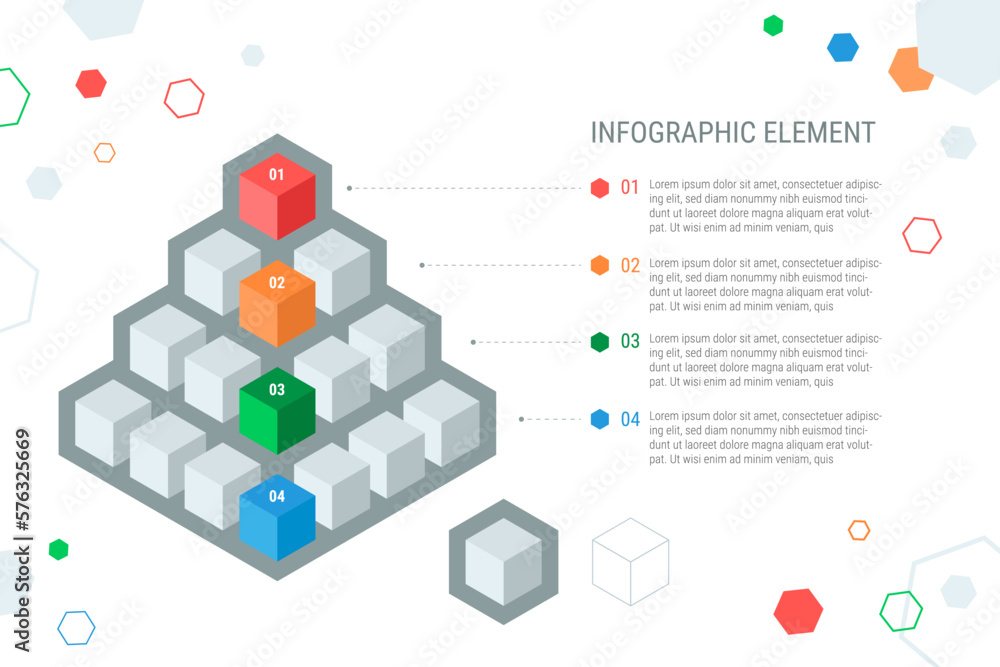 Fototapete infographic element in the form of a pyramid of cubes