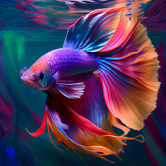 Fototapeta premium colorful Thai fighting fish ,Siam Bettea splender fish 