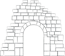 seamless stone wall with white arch
