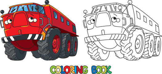 Funny rover car. Terrain vehicle coloring book - 576326827