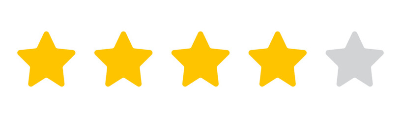 Five stars customer product rating.