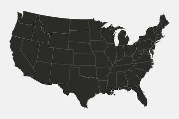 Fototapeta na wymiar United States of America Map.