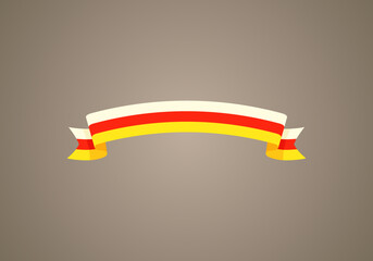 Ribbon with flag of South Ossetia