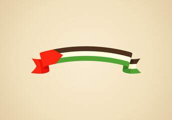 Ribbon with flag of Palestine