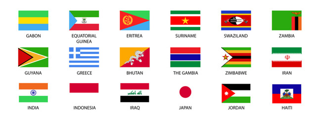 National flags of the world. World flag Set. - obrazy, fototapety, plakaty