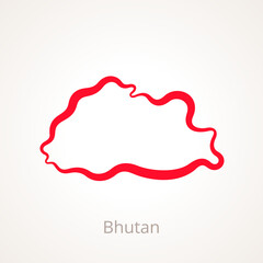 Bhutan - Outline Map