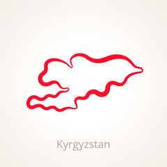 Kyrgyzstan - Outline Map