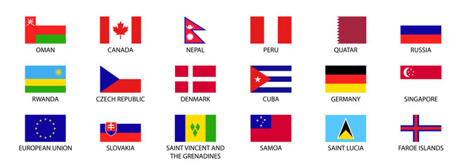 National flags of the world. World flag Set. - 576327438