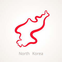 North Korea - Outline Map