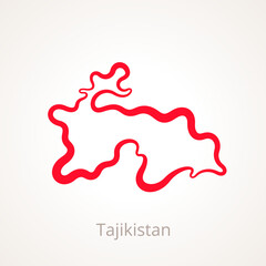 Tajikistan - Outline Map