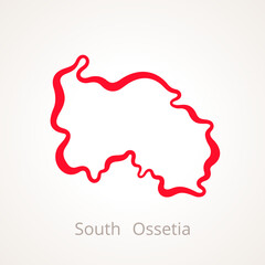 South Ossetia - Outline Map