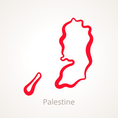 Palestine - Outline Map