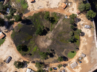 indigenous village in the middle of the Brazilian savannah nature