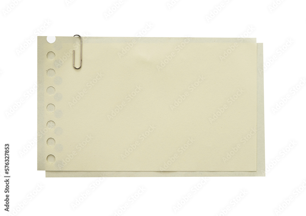 Aufkleber stack of blank note paper with clip
