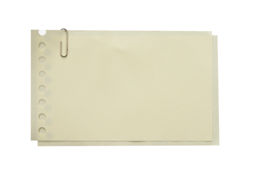 stack of blank note paper with clip