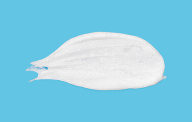 Face creme body moisturizer, hair conditioner smear smudge stroke on color background. White cosmetic cream texture skincare lotion swatch. Creamy beauty product close up. Shampoo, balm. Ointment