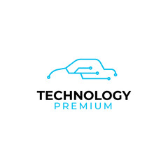Vector car technology or automotive logo design illustration