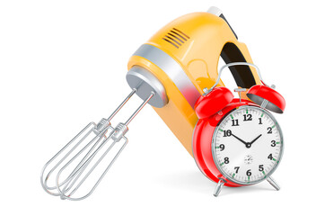 Hand kitchen mixer with alarm clock, 3D rendering