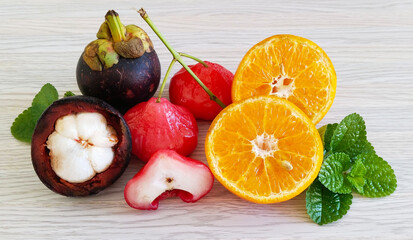 fruits on a white background