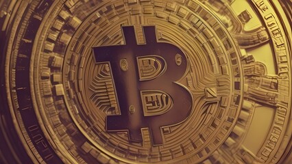 Bitcoin cryptocurrency image, generative AI