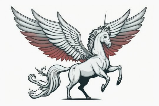 Pegasus, the winged Unicorn horse, is depicted. Generative AI