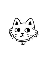 Fototapeta na wymiar Cute cat face. Hand drawn vector illustration in doodle style.