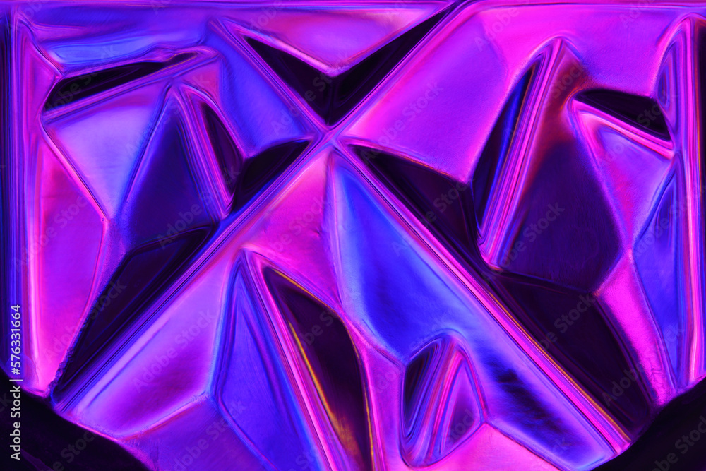 Poster abstract background of colored lines and shapes. a shot of an illuminated embossed glass surface.