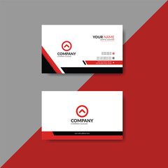 Creative modern red details clean professional business card template design