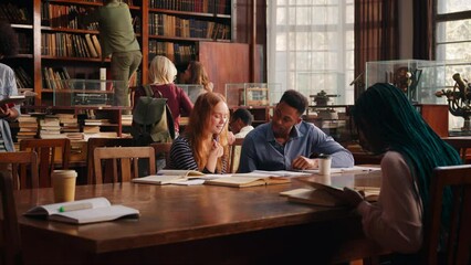 Student cooperation on school project.