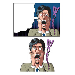 アメコミタッチの悲鳴を上げる ビジネスマン