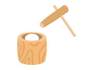 餅つきの臼と杵