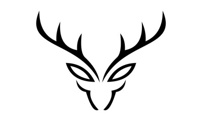 deer head antler logo vector icon