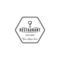 Retro restaurant logo design template
