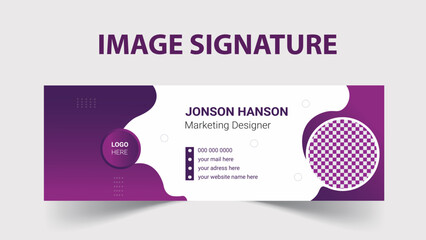 Vector creative email signature template design or email footer and personal social media cover
