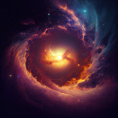 Journey Through the Cosmic Landscape: A Colorful Exploration of the Milky Way, Galactic Clusters, and Star Clouds in the Vastness of Space. Clue: galactic, universe, texture