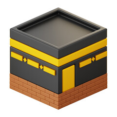 Premium Ramadan Kabaa icon 3d rendering on isolated background
