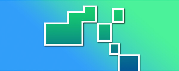 Abstract color gradient rectangle frame shape, illustration texture digital graphic. creative desktop background wallpaper design photo